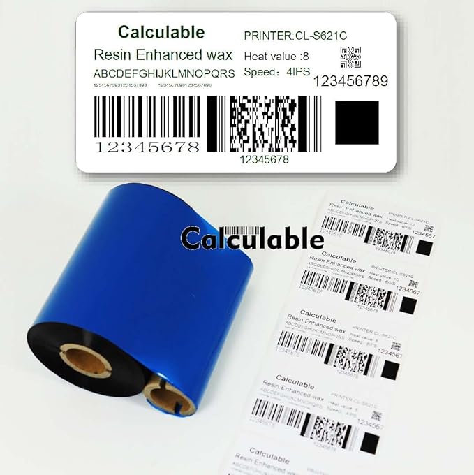 3 Count Pack 4.33" x 1476' Thermal Wax Ribbon Enhanced Wax Resin for Zebra Desktop Printer S4M Z4M 105SE 105S 105SL 105SLPlus 160S S500 S600