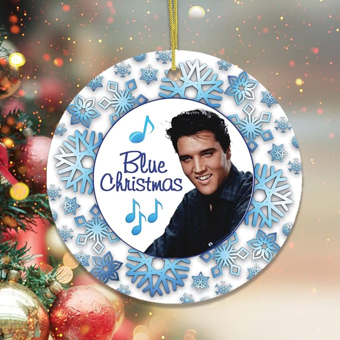 Pop Culture, Movie, and Music Themed Trendy Christmas Ornaments - Blue Christmas Classic Holiday Ornament