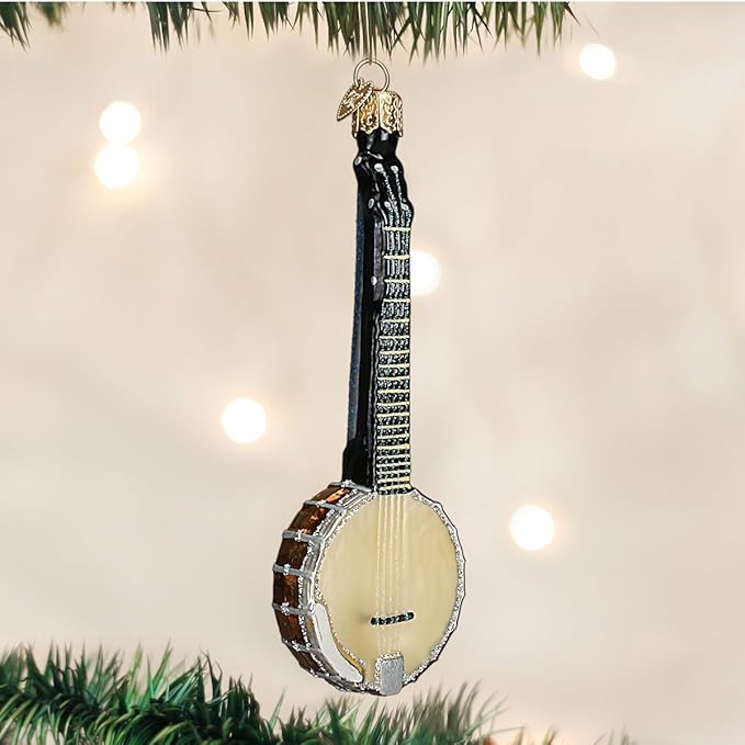 Old World Christmas Ornaments: Banjo Glass Blown Ornaments for Christmas Tree (38038)