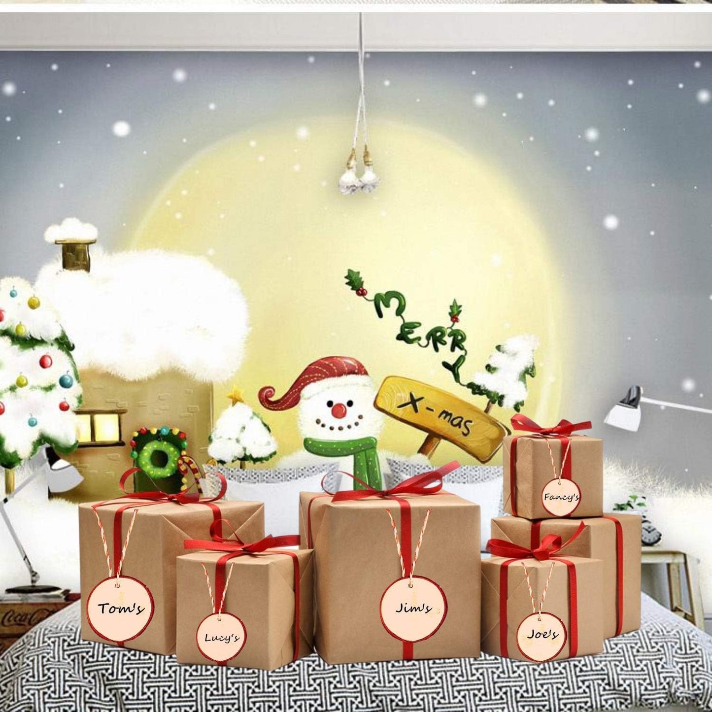 Wood Slices TICIOSH Craft Unfinished Wood kit Predrilled with Hole Wooden Circles for Arts Wood Slices Christmas Ornaments DIY Crafts 30 Pcs 2.0-2.4 inches