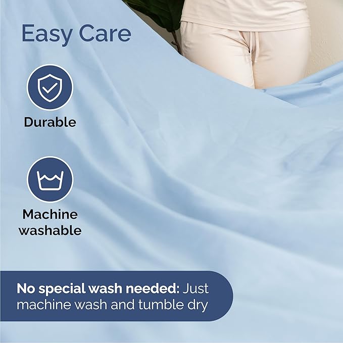 Cal King Size 4 Piece Sheet Set - Comfy Breathable & Cooling Bed Sheets Set - Hotel Luxury Bedding for Women, Men, Kids, Teens, Boys & Girls - Deep Pockets, Soft, Wrinkle Free - Oeko-Tex - Light Blue