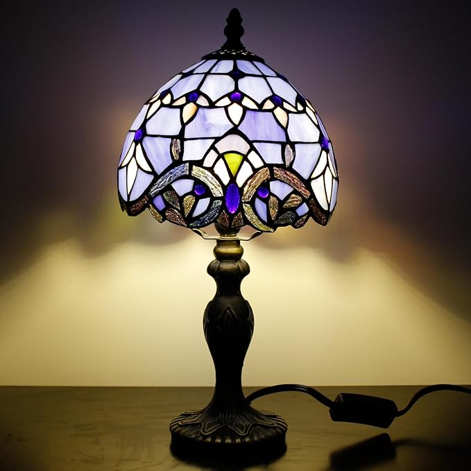 Table Lamp Base Replacement Only, Wide 4 Height 15 Inch, Fit for 6, 8, 10 Inch Tiffany Style Stained Glass Lampshade, Dark Bronze Finish,Resin, Push Switch On Cord(M (W4H15 Inch))
