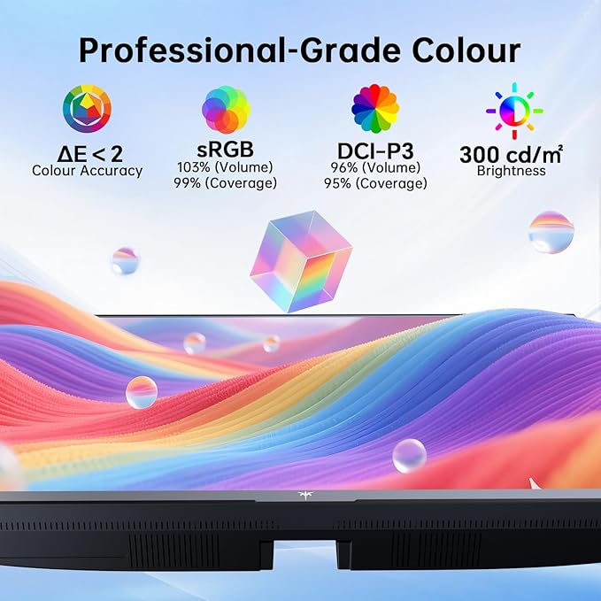 KTC 23.8 Inch Gaming Monitor, FHD@144Hz 120Hz Monitor with IPS Panel, Hardware Anti-Blue Light, 95% DCI-P3, 99% sRGB, ΔE＜2, 300 cd/㎡, 1500:1, Flicker Free and Adaptive Sync for Working and Gaming