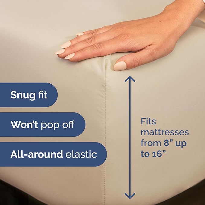 King Size 4 Piece Sheet Set - Comfy Breathable & Cooling Bed Sheets Set - Hotel Luxury Bedding for Women, Men, Kids, Teens, Boys & Girls - Deep Pockets, Ultra-Soft and Wrinkle Free - Oeko-Tex - Wheat