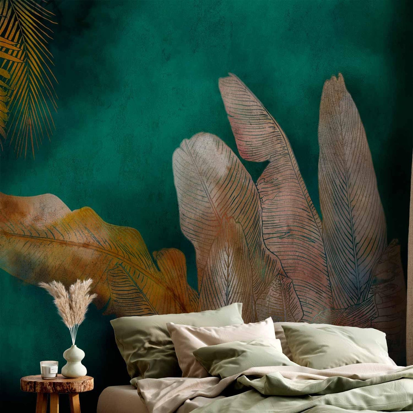 artgeist Wall Mural Jungle 177x124 in - XXL Non-Woven Wallpaper Fleece Wall Decor Photo Print Picture Image Design Leaves Green Yellow Nature b-A-0825-a-a