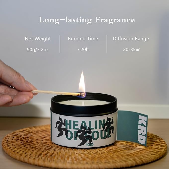 KRD Christmas Gifts for Women, 4 Pack Fruity Scented Candles Gift Set, 4x3.2oz 80H Burn, Kitchen Odor Eliminator Soy Wax