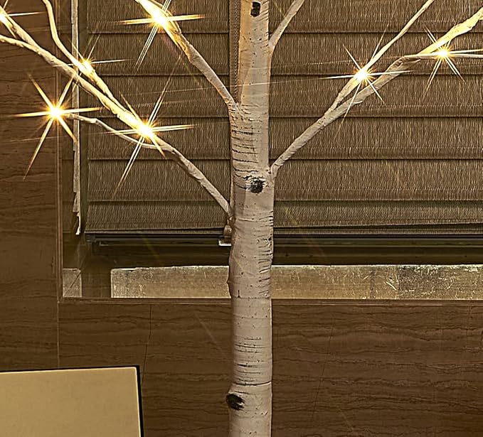 Hairui Lighted White Birch Tree 6FT, Twig Tree with Lights Plug in for Christmas Wedding Party Easter Decorations Indoor Outdoor Use