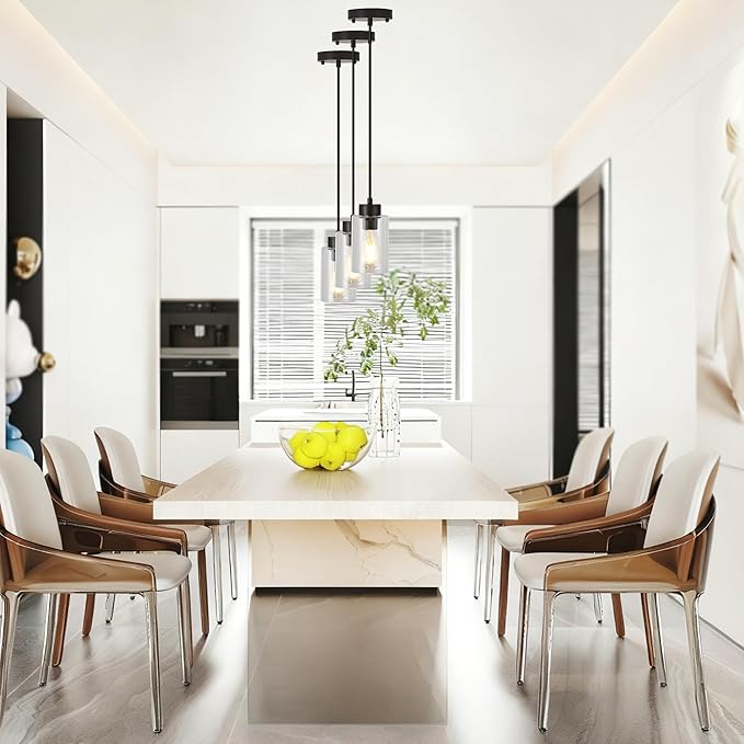 Glass Pendant Lights Kitchen Island, Oil Rubbed Bronze Kitchen Pendant Lighting Over Island, Hanging Light Fixtures Modern Pendant Lights for Hallway Entryway Bedroom Dining Room