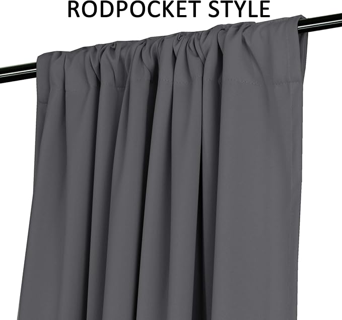 Turquoize Blackout Curtains 84 Inch Long Window Treatments Blinds Thermal Insulated Drapes Rod Pocket/Back Tab Curtains Home Decoration for Living Room 2 Panel, Charcoal Gray, 52 x 84 Inch