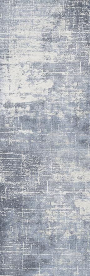 Abstract 3x10 Kitchen Rug Runners: Washable 10ft Hardwood Floor Mat Bathroom Living Room Bedroom Beside Mat Non-Slip Hallway Entry Area Rug Soft Indoor Farmhouse Carpet for Families(3x10,Blue/Ivory)
