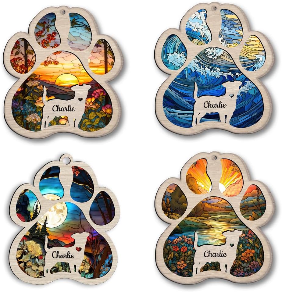 Personalized Bull Terrier Suncatcher Dog Memorial Gifts, Custom Bull Terrier Ornament Christmas Tree, Pet Remembrance Gift, Loss of Dog Sympathy Gift, Pets Memorial Ornament, Pet Loss Suncatcher