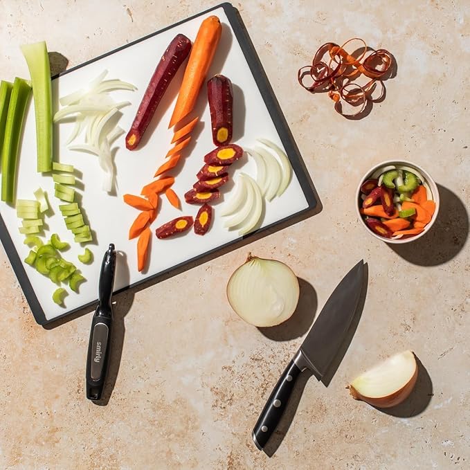 SMIRLY Plastic Cutting Board Set, Dishwasher Safe Plastic Cutting Boards Set for Kitchen, Cutting Boards for Kitchen - Plastic Chopping Board Set