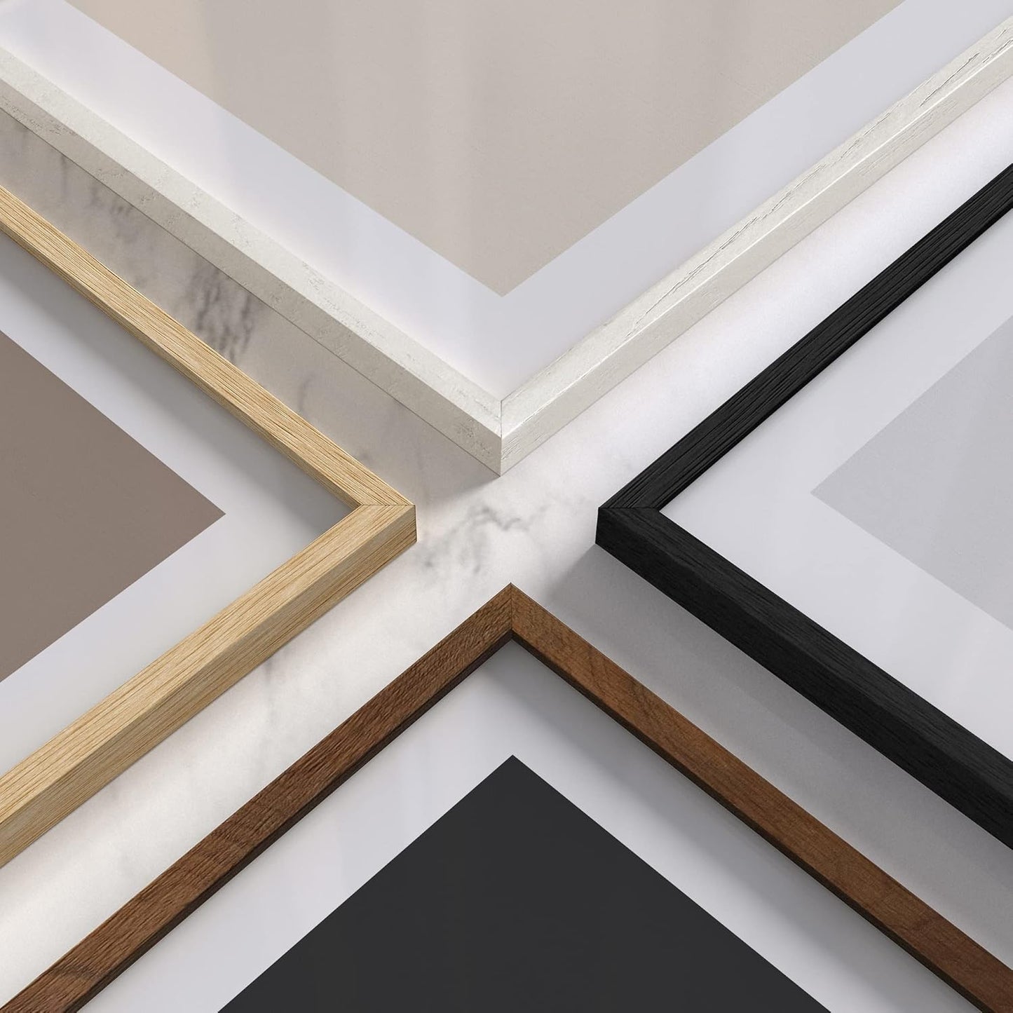 Haus and Hues 4x6 Natural Oak Wood Photo Frame Set of 15 - Mini Picture Frames Bulk Gallery Set - Premium Bulk Picture Frames 4x6 for Stylish Photo Gallery Wall Frame Set - Ideal for Home & Office
