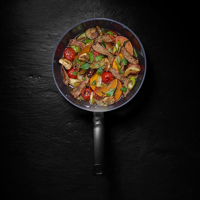Fissler Ceratal Comfort Ceramic 9.5 Inch Non-Stick Frying Pan, Orbit Black, Made without PFAS