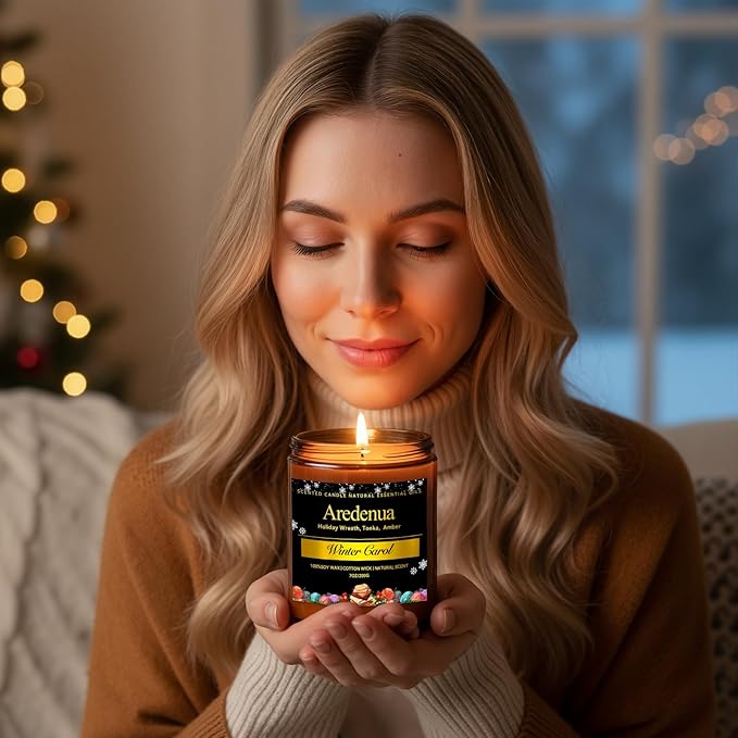 Winter Candles – Winter Spice Candle | Holiday Scented Candles, 7oz Soy Candle for Home - Christmas Gifts for Men Women - 50H Clean Long Lasting Burn, Aromatherapy Gift for Relaxation
