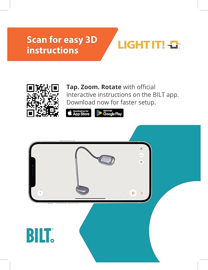 LIGHT IT! By Fulcrum, 20072-401 MultiFlex LED Floor Magnifier Lamp, Silver, Single pack
