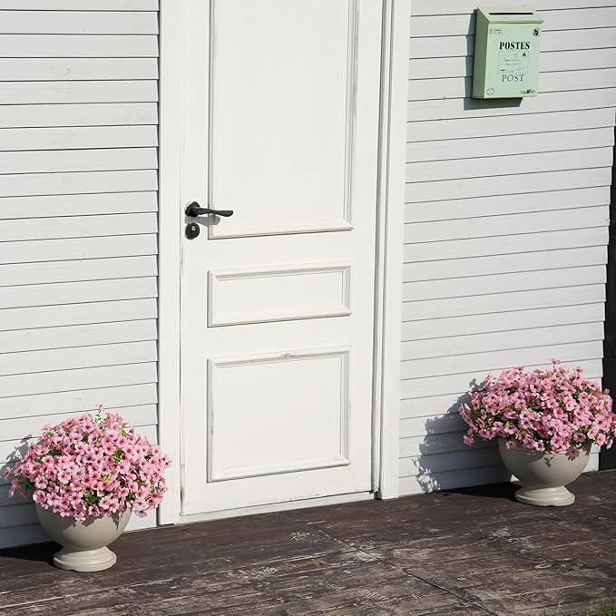 Artificial Flowers for Outdoor Indoor Realistic Faux Flower Spring Summer Garden Home Decoration, Hanging Daisy Flower with Eucalyptus Leaves Fake Plants Greenery Balcony Porch Patio Front Door Decor