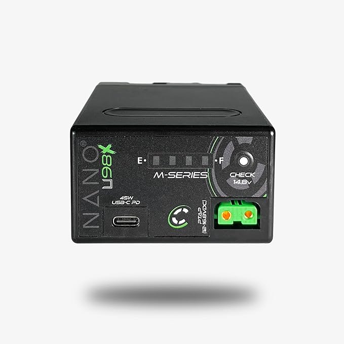 CoreSWX LLC Core NANOU98X, 98wh Micro Sized Sony BPU-Style Smart Battery Pack, 14.8v 6.6Ah. 10A Draw with Fuel Gauge, USBCPD and Ptap