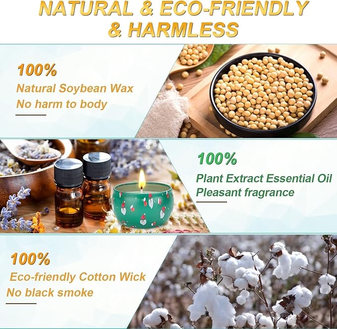 Christmas Scented Candles Gifts for Women, 12 Pack 2.5 oz Natural Soy Wax Aromatherapy Candles Gift Set for Home, Mother's Day,Christmas,Birthday,Valentine's Day