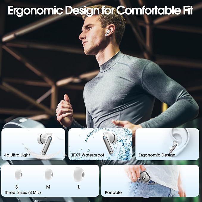 Ai Translation Earbuds Real Time, Simultaneous Interpretation Translator Earbuds with 6 Translation Modes/164 Languages, No Subscription Translatior Headphones, Dark Gray