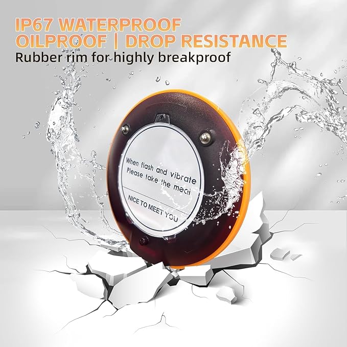 Restaurant Pager System 16 Coaster Pagers and Beepers, Restaurant Beepers Buzzers System with Vibration Flashing Buzzer Queue Wireless Calling System for Food Truck Coffee Shop Church Nursery Bar