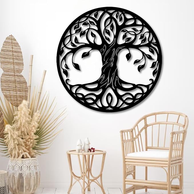 Tree of Life Wall Art,Metal Tree Wall Decorations for Living,Dining Roo,Tree of Life Metal Wall Art(39"×39", Style 2)