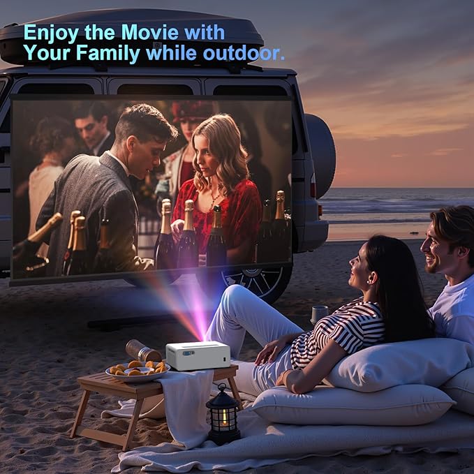 Native 1080P 5G WiFi Bluetooth Projector, FULL HD Portable Outdoor Movie Projector, 4K Supported, 450" Display Video Projector for Home Theater, Compatible with TV Stick Smartphone/HDMI/USB (White)