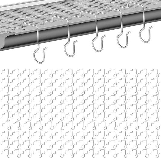 150 Pcs Christmas Light Hooks for Perforated Mesh Gutter Guards Metal Christmas Light Ornament Clips Hangers Gutter Guards Grid Hooks for Xmas Outdoor Hanging Decorations (150, Silver)