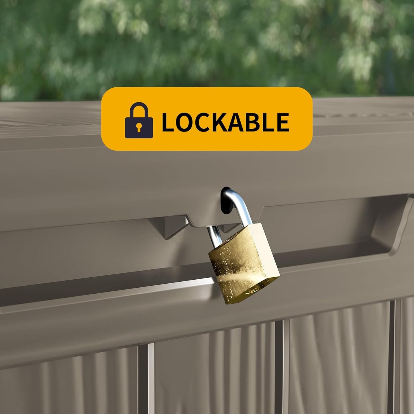 50 Gallon Outdoor Storage Box Waterproof Lockable Resin Deck Box Large, Patio Storage Bin for Pool Accessories Cushion Furniture, Garden Tools, UV-Resistant Outside Delivery Grey