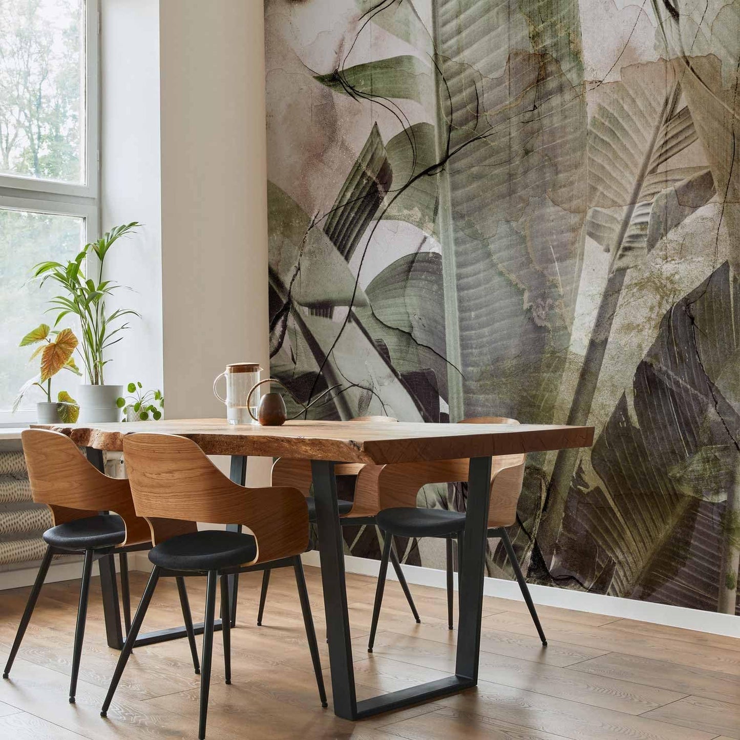 artgeist Wall Mural Tropical Leaves 197x138 in - XXL Non-Woven Wallpaper Fleece Wall Decor Photo Print Picture Image Design Plant Jungle Nature Like Painted b-C-0776-a-a