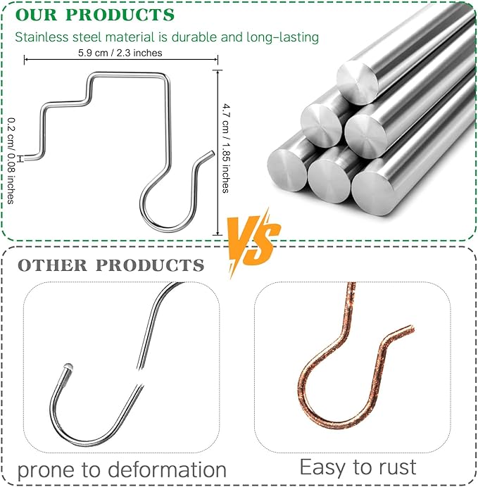 150 Pcs Christmas Light Hooks for Perforated Mesh Gutter Guards Metal Christmas Light Ornament Clips Hangers Gutter Guards Grid Hooks for Xmas Outdoor Hanging Decorations (150, Silver)