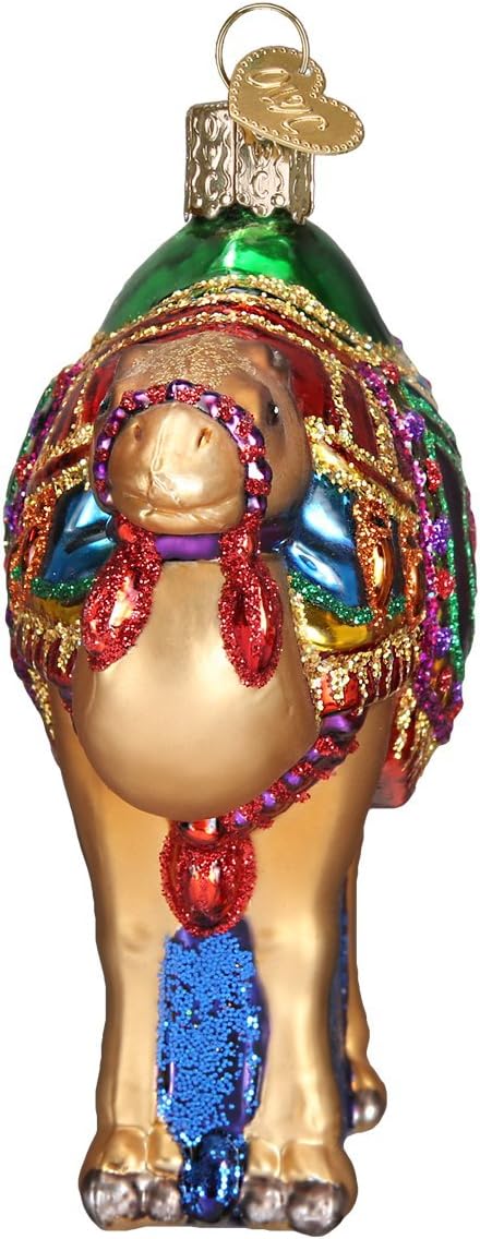 Old World Christmas Magi's Camel Glass Blown Ornament for Christmas Tree, Handcrafted Holiday Decoration, Religion Collection