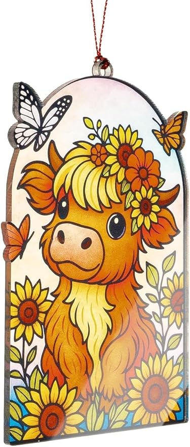 Highland Cow Ornaments for Christmas Tree, Christmas Ornaments 2025, Highland Cow Gifts for Women Girl Mom, Christmas Cow Decorations, Hanging Decoration for Christmas Holiday, Birthday Present