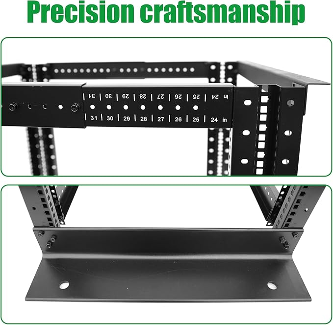 4-Post 27U Open Frame Server Rack for 19" IT Network Equipment & A/V Devices，22"-34" Adjustable Depth，Heavy Duty Free Standing Rack for Servers & AV Gear 4POST-N27U