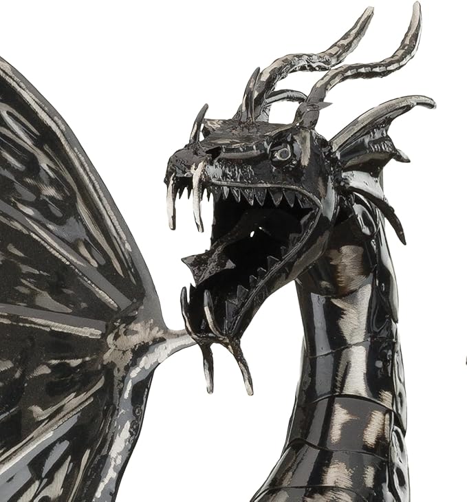 Regal Art & Gift Dragon Metal Wall Décor for Home - Large Wall Hanging Decorative Accent | Indoor Outdoor Metal Wall Art | Weather Resistant Sculpture for Living Room, Patio or Garden, Pewterr