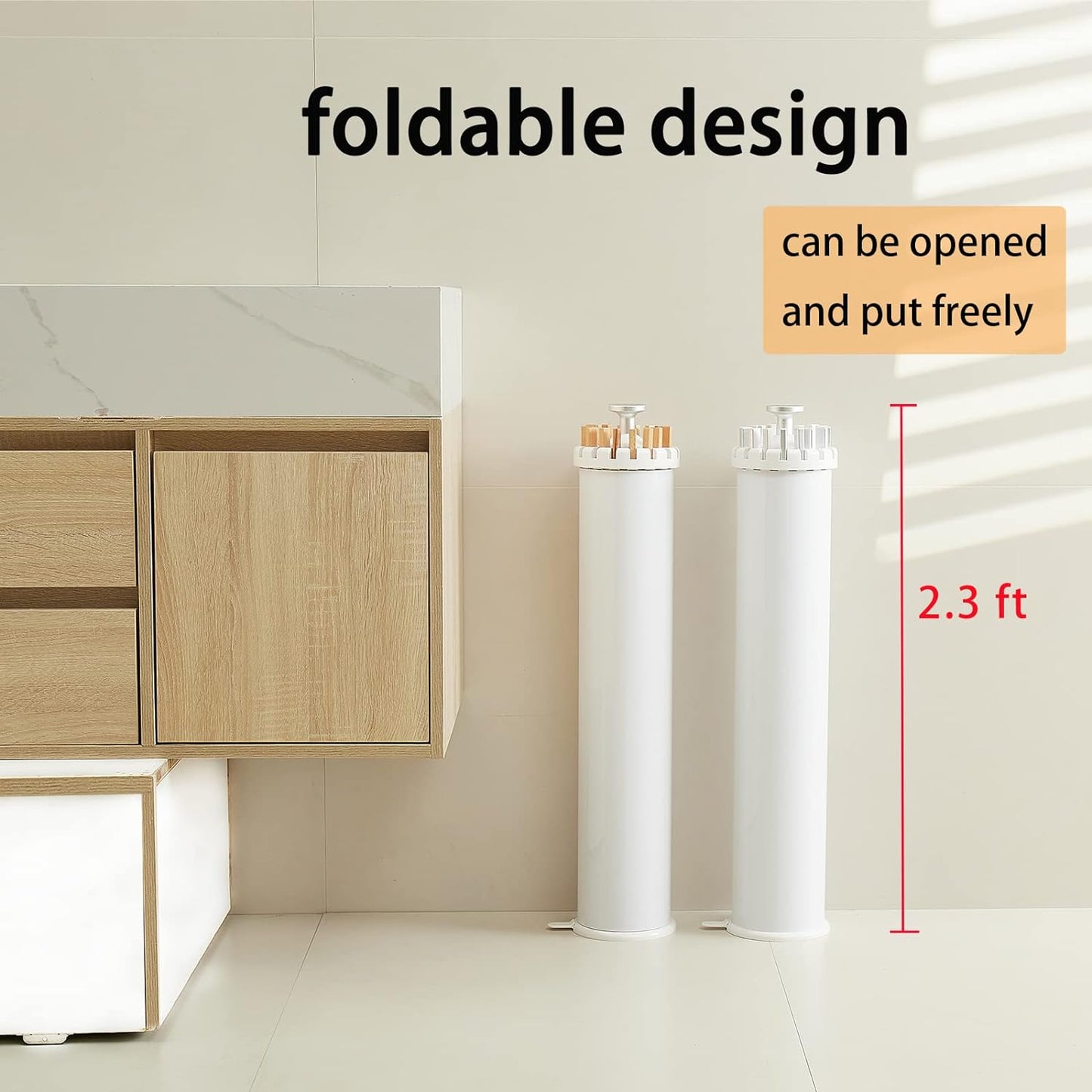 JOOM Tripod Clothes Drying Rack, Garment Rack Portable and Foldable Space Saving Laundry Drying Rack - Drying Rack Clothing Floor Folding Balcony Bedroom Household Aluminum