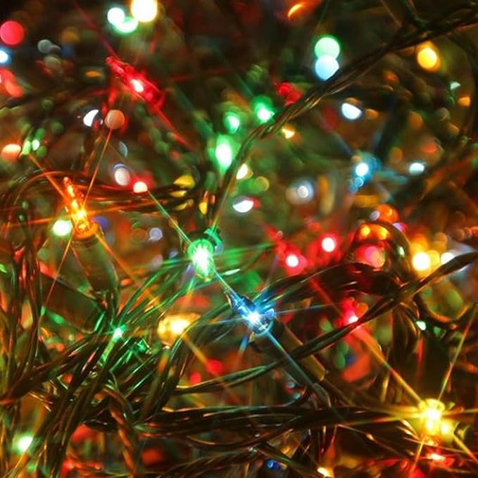 Dazzle Bright Christmas Mini String Lights, 2 Pack Total 60FT 300 Incandescent Green Wire Fairy Lights UL Certified Christmas Decorations for Indoor Outdoor Yard Party Xmas Tree Decor, Multicolor