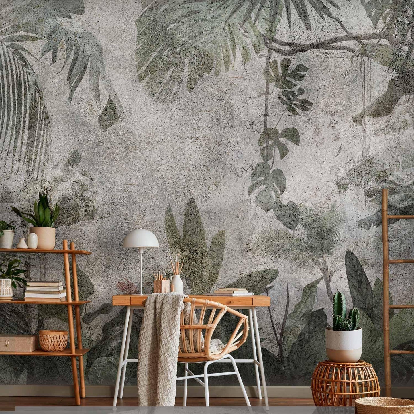 artgeist Wall Mural Tropical Leaves 116x83 in - XXL Peel and Stick Self-Adhesive Wallpaper Removable Large Sticker Foil Wall Decor Print Picture Image Design Jungle Nature Monstera b-C-0821-a-a