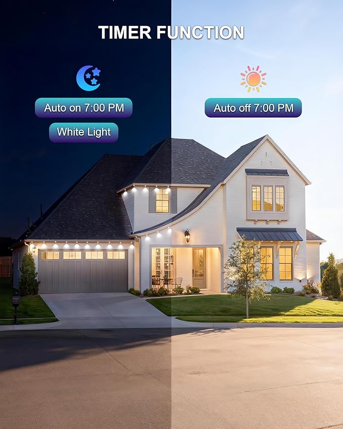 XINKAITE 200ft Permanent Outdoor Lights for House, 2025 Eave Lighting with App/Remote Control, IP67 Waterproof smartlight for Christmas, Halloween, Holiday, Party, Daily