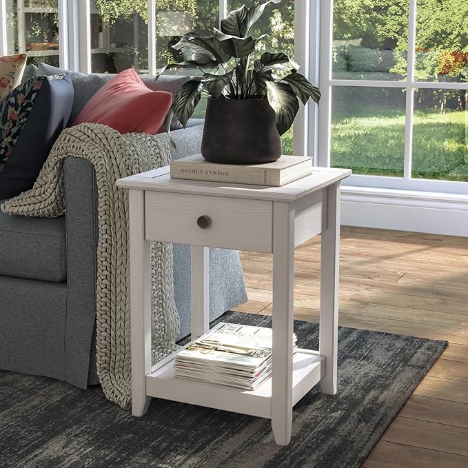 Greenport End Table - Brushed White