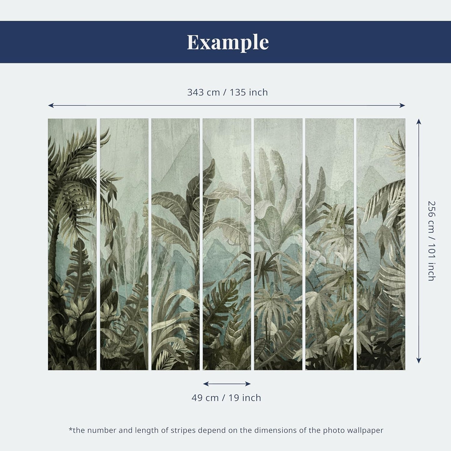 artgeist Wall Mural Leaves 135x101 in - XXL Peel and Stick Self-Adhesive Wallpaper Removable Large Sticker Foil Wall Decor Print Picture Image Design Palm Abstract Nature Botanical b-C-0855-a-a