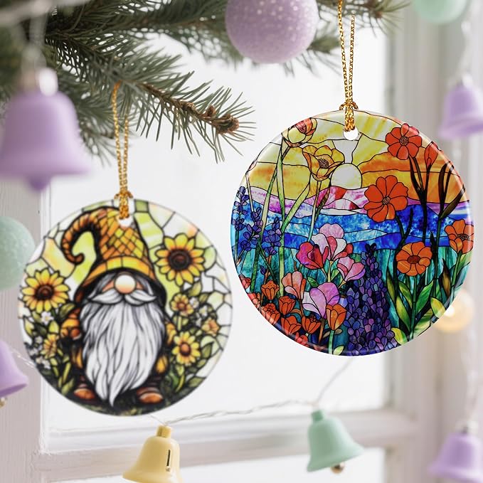 Colorful Flower Christmas Ornaments: Christmas Tree Decorations & Holiday Ornaments – Holiday Presents, Gift Ideas for Friends, Coworker, Family, Gardener, Nature Lover, and Flower Lover