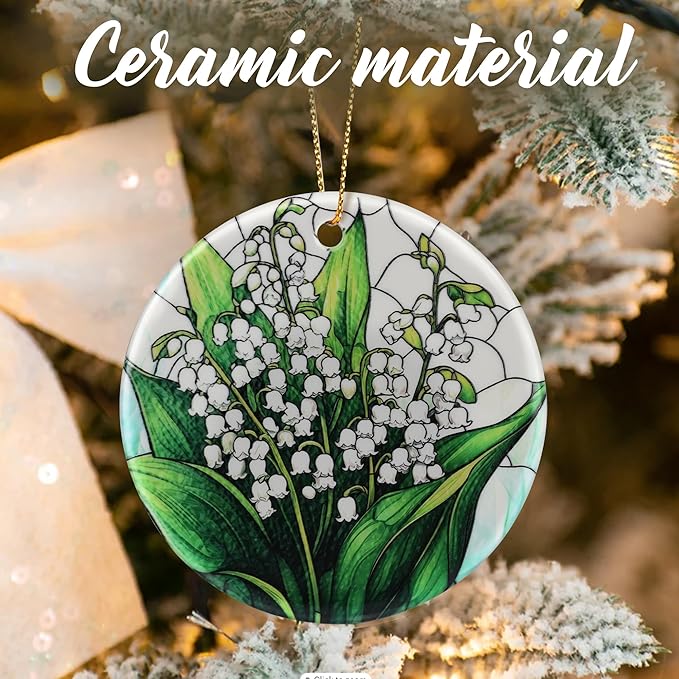 Lily of Valley Flower Ornament, Christmas Ornaments: Christmas Tree Decorations, Holiday Decor, Stocking Stuffers, Gift Ideas, Xmas Gift, Flower Lover Gifts & Gifts for Women