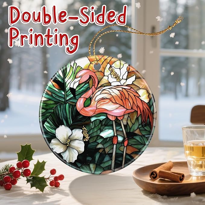 Vibrant Flamingo Christmas Ornaments: Christmas Tree Ornaments & Holiday Decor – Perfect Holiday Presents & Gift Ideas for Friends, Coworker, Family, and Flamingo Lover