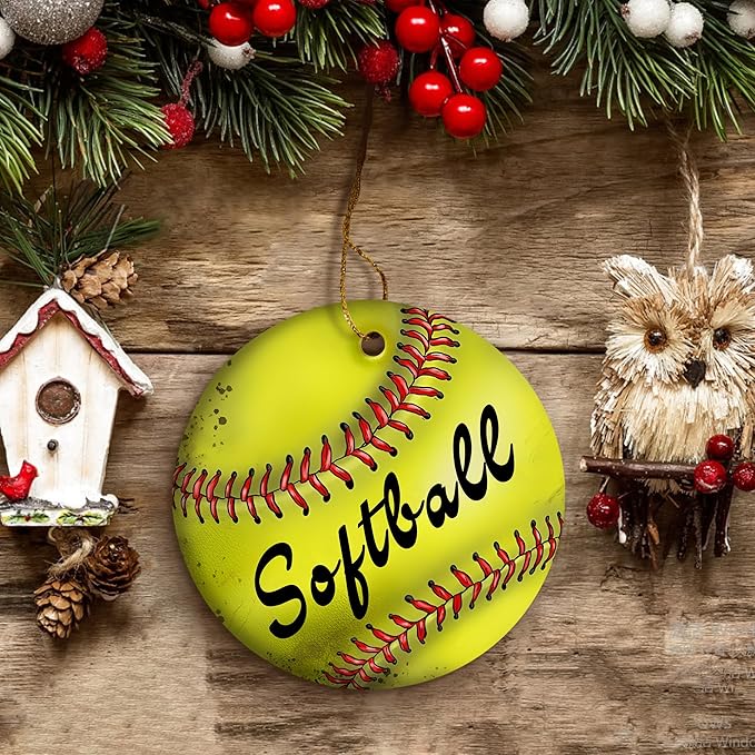 Sports Kids Softball Player Gift - Christmas Ornament
