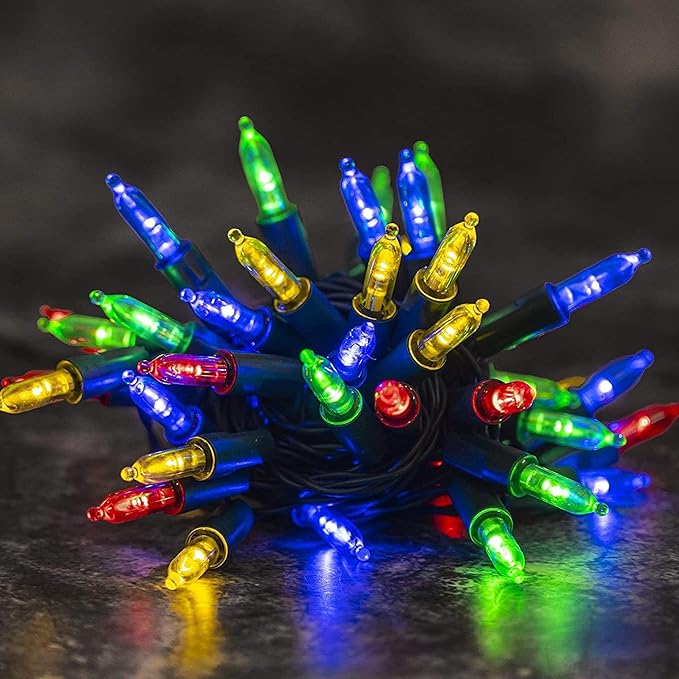Dazzle Bright Christmas Mini String Lights, 8 Pack Total 128FT 400LED Batter Operated Waterproof Fairy Lights with 8 Modes for Xmas Indoor Outdoor Yard Garden Holiday Decorations (Multi-Colored)