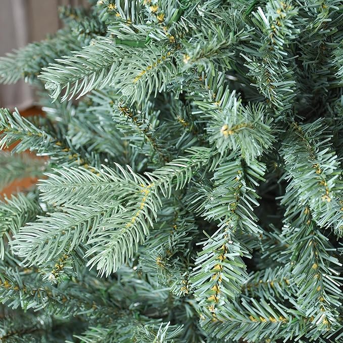 9ft Christmas Tree ，Artificial Full Christmas Trees for Home, Office, Xmas Decoration Spruce Trees with 4368 PE & PVC Branch Tips, Metal Hinges Foldable Base