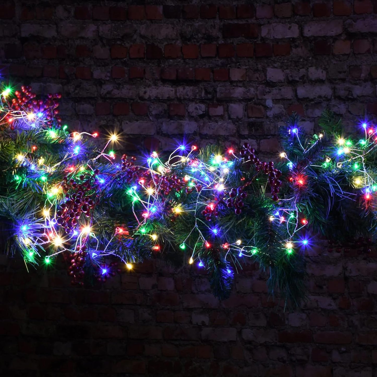 Dazzle Bright Fairy Lights Battery Operated, 20 FT 60 LED Silver Wire Waterproof Battery Operated String Lights, Christmas Decorations for Indoor Outdoor Bedroom Yard Decor, Multi-Colored