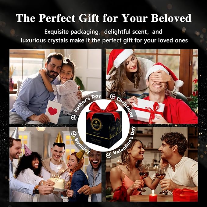Premium Smoke & Vanilla Candles | Black Christmas Scented Candles for Men, Candle for Home Scented | 70-Hour Long Lasting Soy Holiday Candle for Him, 10.8oz, Aromatherapy at Home, Gifts for Men