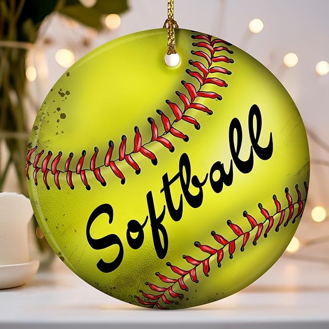 Sports Kids Softball Player Gift - Christmas Ornament